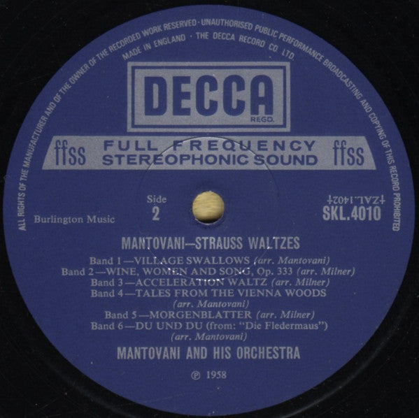 Mantovani And His Orchestra - Strauss Waltzes (Vinyl) Image