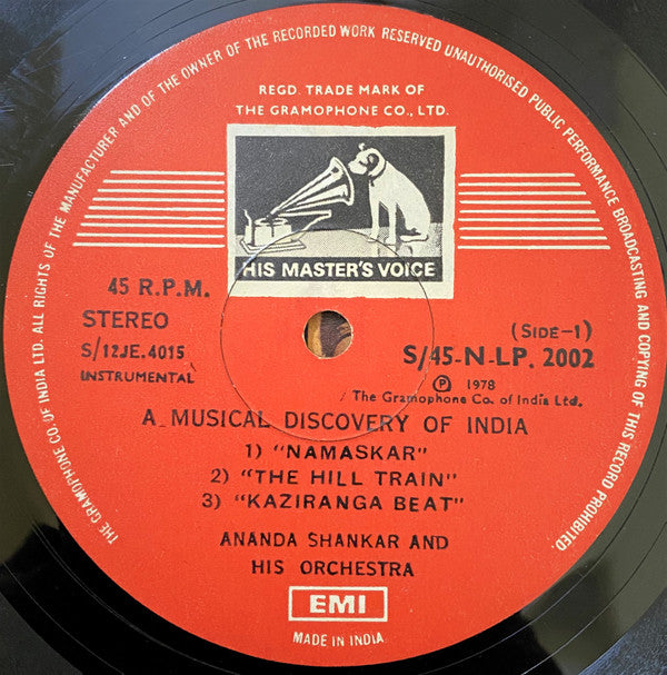 Ananda Shankar - A Musical Discovery Of India (Vinyl) Image