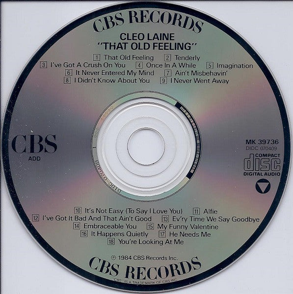 Cleo Laine - That Old Feeling (CD) Image