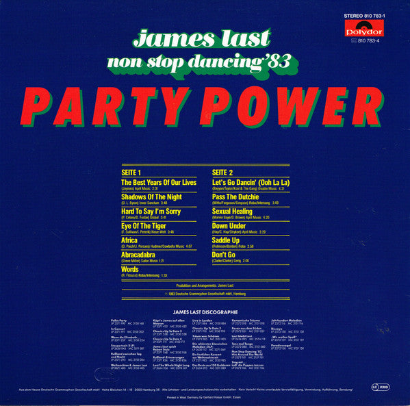 James Last - Non Stop Dancing '83 Party Power (Vinyl) Image