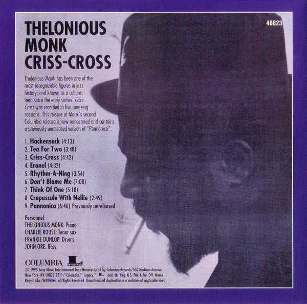 Thelonious Monk - Criss-Cross (CD) Image