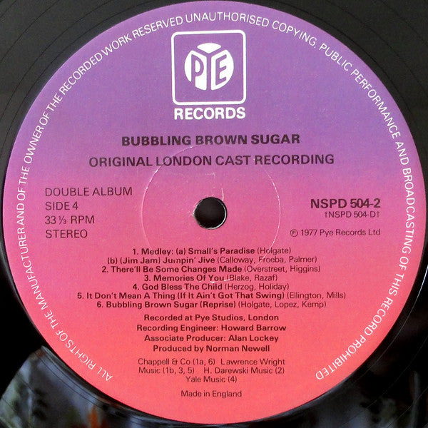 Various - Bubbling Brown Sugar - Original London Cast Recording (Vinyl) (2)