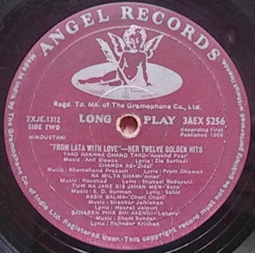 Lata Mangeshkar - From Lata With Love - Her Twelve Golden Hits (Vinyl) Image
