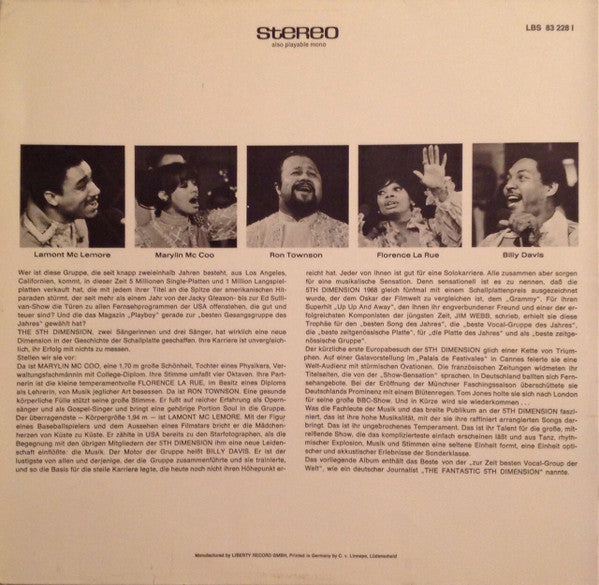 Fifth Dimension, The - The Fantastic 5th Dimension (Vinyl) Image