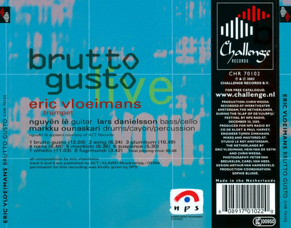 Eric Vloeimans Featuring NguyÃªn LÃª, Markku Ounaskari, Lars Danielsson (3) - Brutto Gusto (CD) Image