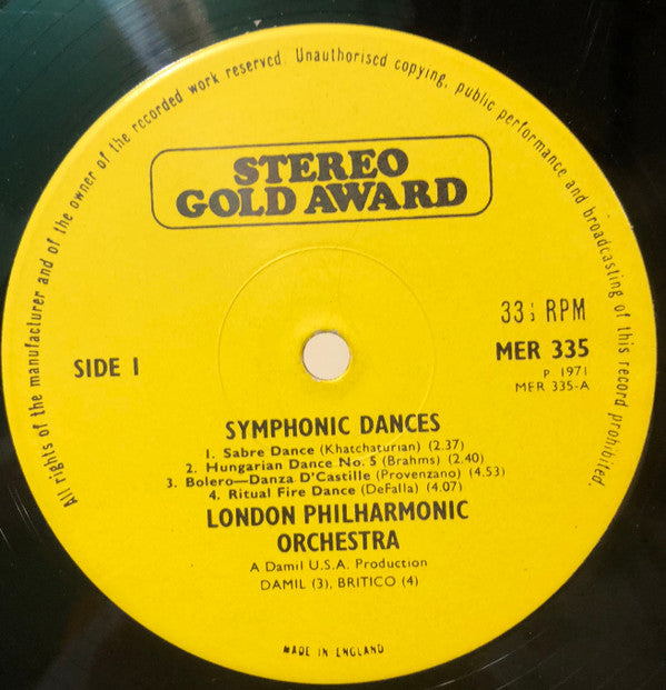 London Philharmonic Orchestra, The Conducted By Douglas Gamley - Symphonic Dances (Vinyl) Image