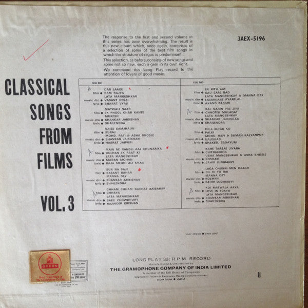 Various - Classical Songs From Films (Vol. 3) (Vinyl)