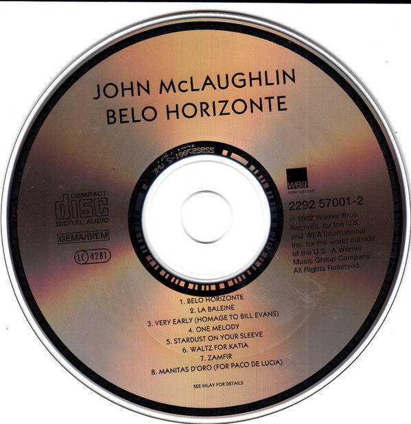 John McLaughlin - Belo Horizonte (CD) Image