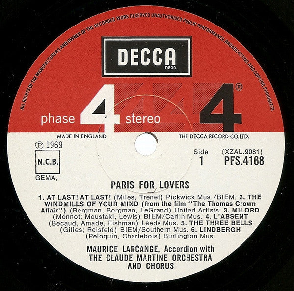 Maurice Larcange - Paris For Lovers (Vinyl) Image