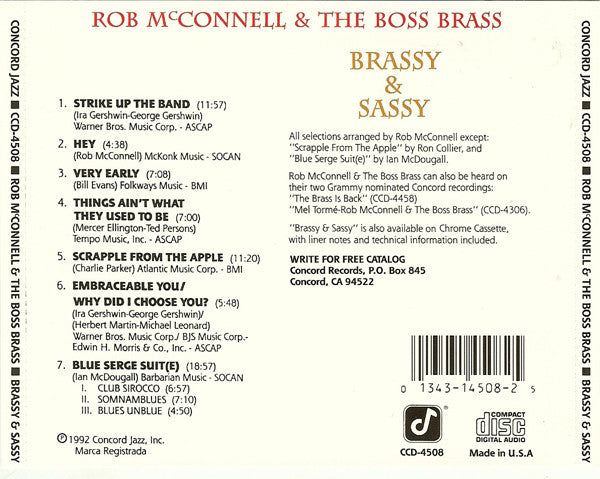 Rob McConnell & The Boss Brass - Brassy & Sassy (CD) Image