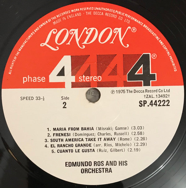 Edmundo Ros & His Orchestra - Reminisce With Ros (Vinyl) Image