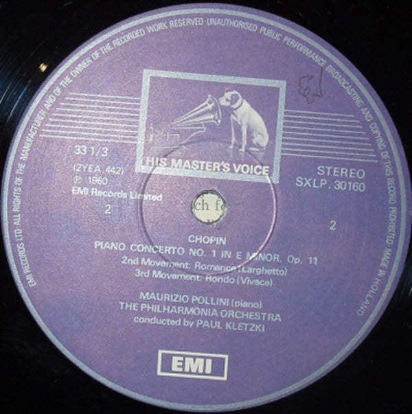 FrÃ©dÃ©ric Chopin - Maurizio Pollini, Philharmonia Orchestra, Paul Kletzki - Piano Concerto No. 1 (Vinyl) Image