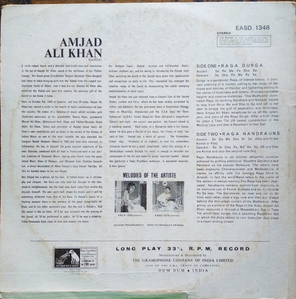 Amjad Ali Khan - Raga Durga / Raga Nandkauns (Vinyl)