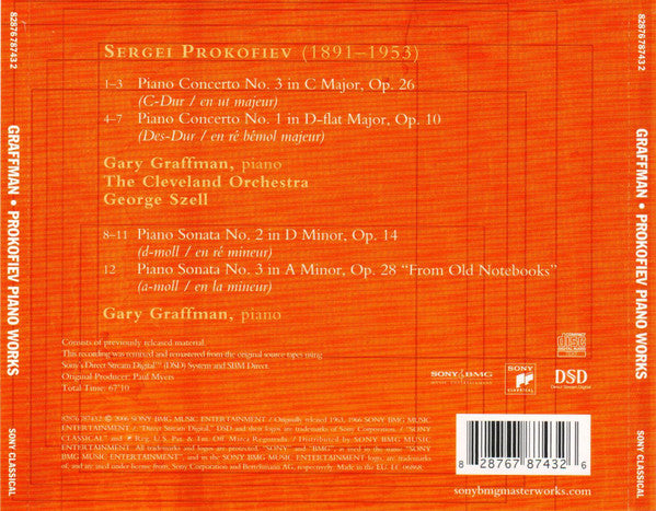 Sergei Prokofiev, Gary Graffman, George Szell, Cleveland Orchestra, The - Piano Concertos Nos. 1 & 3 (CD)