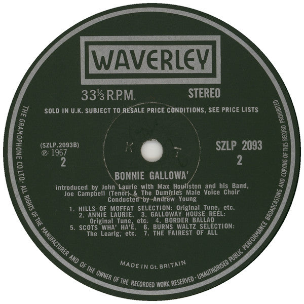 Max Houliston & His Band, Joe Campbell (11) And Dumfries Male Voice Choir Conducted By Andrew Young (14) - Bonnie Gallowa' (Introduced By John Laurie) (Vinyl)