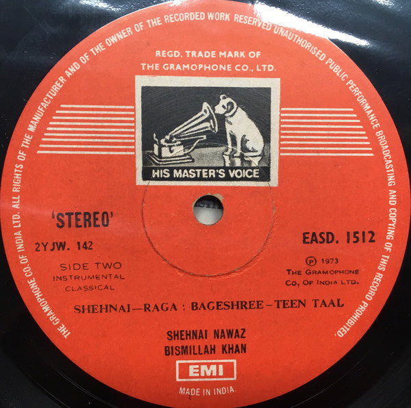 Bismillah Khan - Raga: Bhupal-Todi Jhap Taal ● Bageshree Teen Taal (Vinyl)