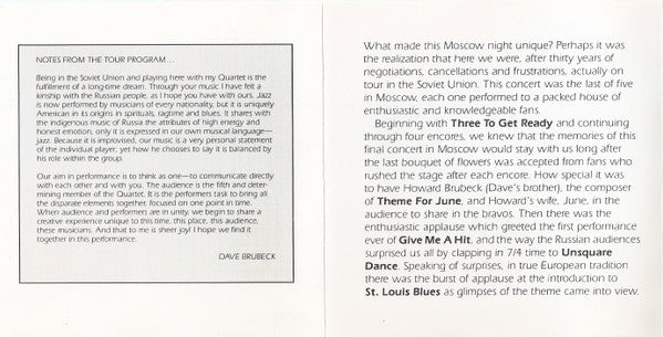 Dave Brubeck - Moscow Night (CD) Image