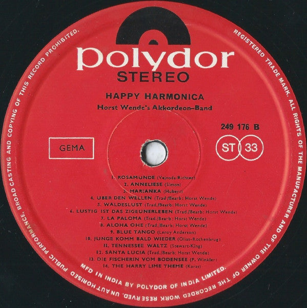 Horst Wende's Akkordeon-Band - Happy Harmonica (Vinyl)