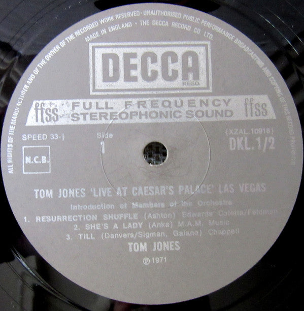 Tom Jones - Live At Caesar's Palace Las Vegas (Vinyl) (2 LP) Image