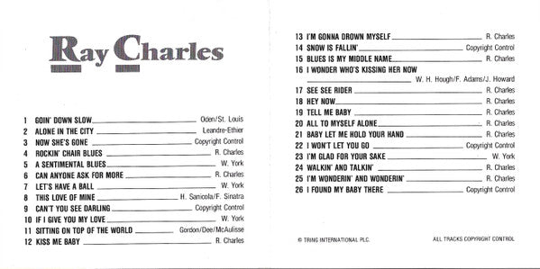 Ray Charles - Blues Is My Middle Name (CD) Image