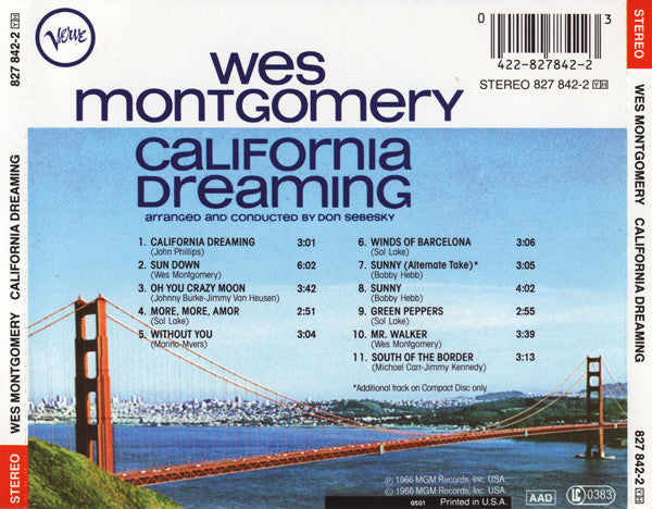 Wes Montgomery - California Dreaming (CD) Image