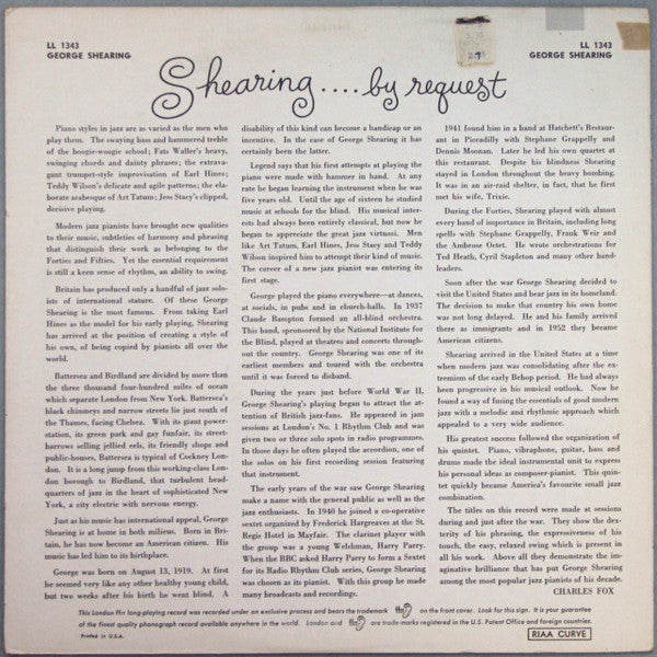 George Shearing - Shearing . . . . By Request (Vinyl)