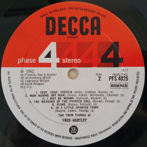Fred Hartley - The Twin Pianos Of Fred Hartley (Vinyl) Image