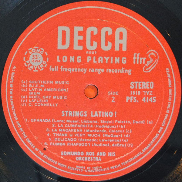 Edmundo Ros & His Orchestra - Strings Latino (Vinyl) Image