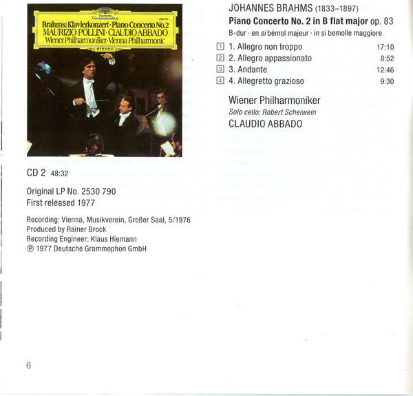 Maurizio Pollini, Wolfgang Amadeus Mozart, Ludwig van Beethoven, Johannes Brahms - Maurizio Pollini Concertos (CD) (8)