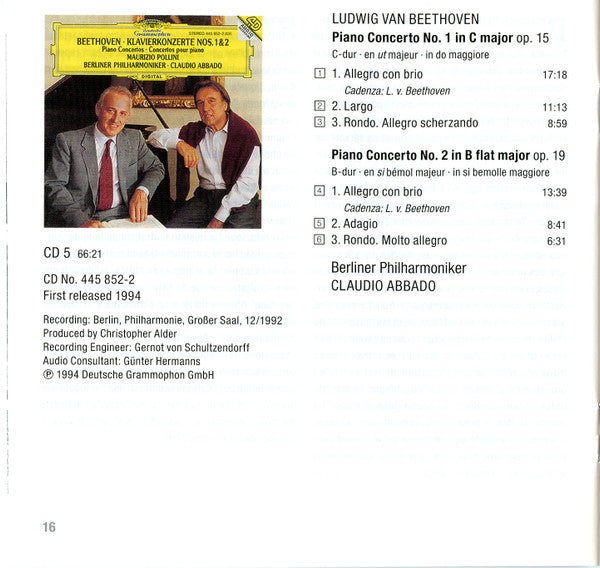 Maurizio Pollini, Wolfgang Amadeus Mozart, Ludwig van Beethoven, Johannes Brahms - Maurizio Pollini Concertos (CD) (8)