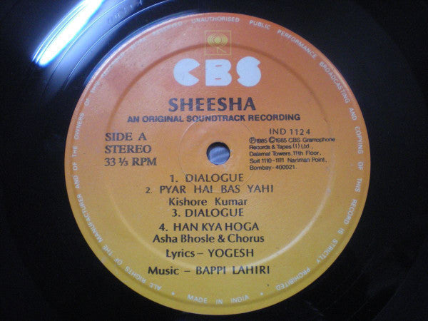 Bappi Lahiri, Yogesh - Sheesha (Vinyl)