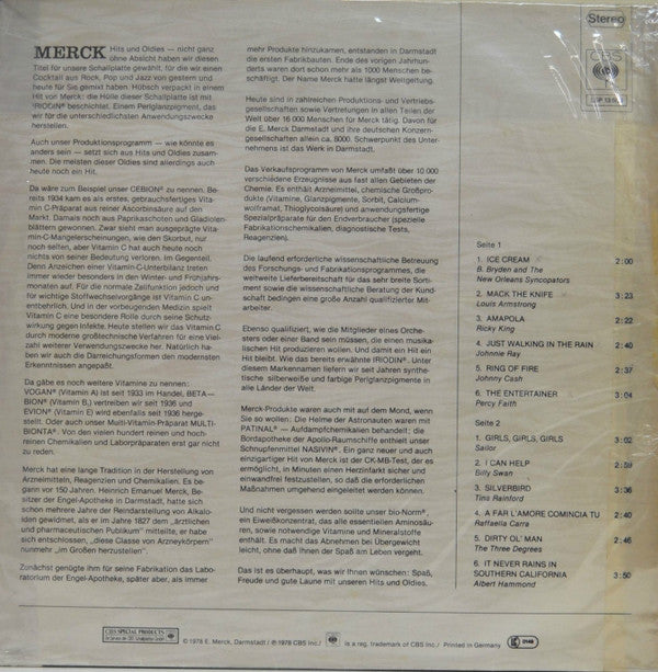 Various - Merck PrÃ¤sentiert Hits Und Oldies (Vinyl) Image