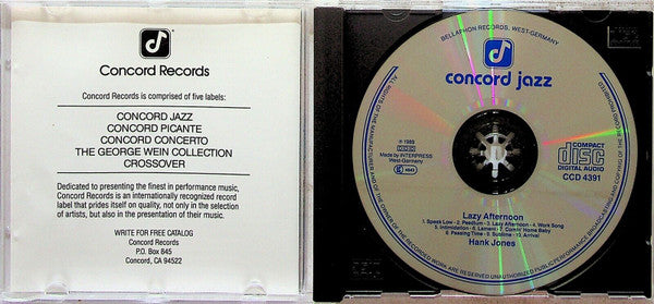 Hank Jones - Lazy Afternoon (CD) Image