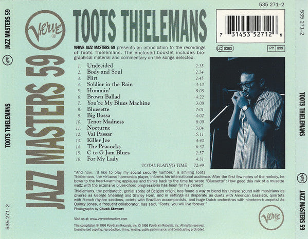 Toots Thielemans - Verve Jazz Masters 59 (CD) Image