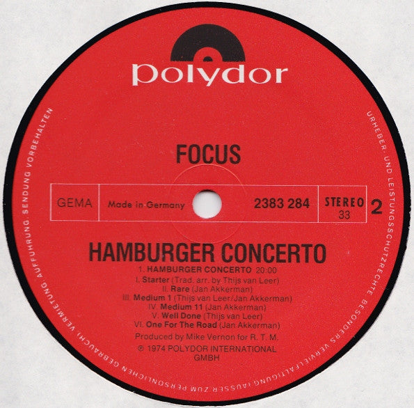 Focus (2) - Hamburger Concerto (Vinyl)