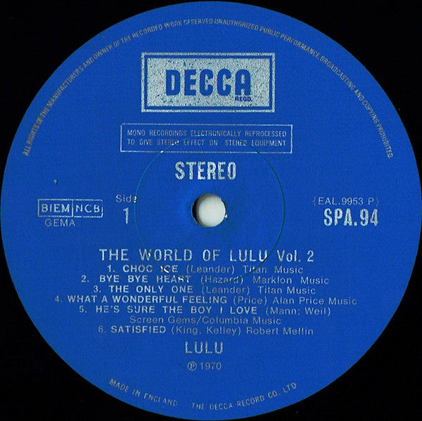 Lulu - The World Of Lulu Vol 2 (Vinyl) Image