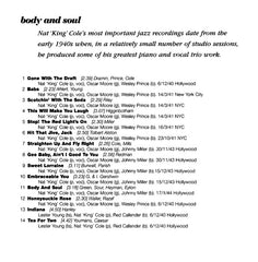 Nat King Cole - Body And Soul (CD)