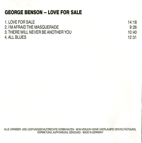 George Benson - Love For Sale (CD) Image