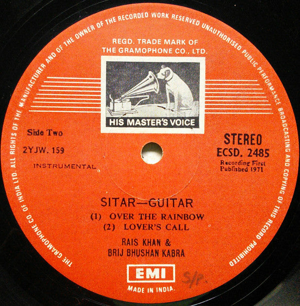 Rais Khan & Brij Bhushan Kabra - Sitar & Guitar (Vinyl) Image