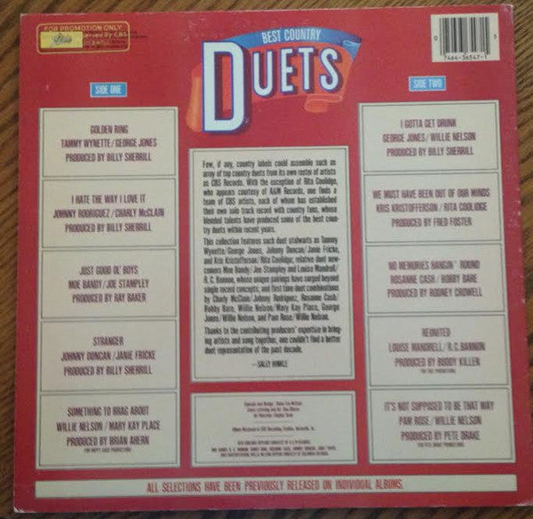 Various - Best Country Duets (Vinyl)