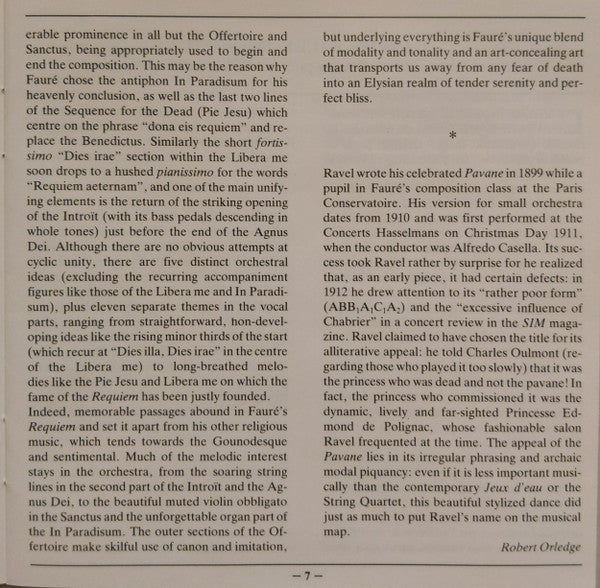 Gabriel Fauré / Maurice Ravel - Kathleen Battle, Andreas Schmidt (2), Philharmonia Chorus, Philharmonia Orchestra, Carlo Maria Giulini - Requiem / Pavane Pour Une Infante Défunte (CD)