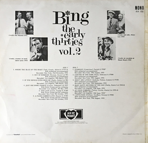 Bing Crosby - The Early Thirties Volume 2 (Vinyl) Image
