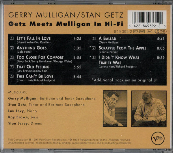 Gerry Mulligan / Stan Getz - Getz Meets Mulligan In Hi-Fi (CD) Image