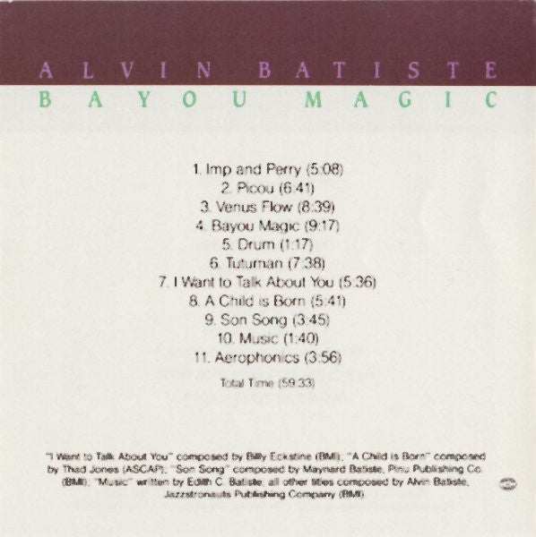 Alvin Batiste - Bayou Magic (CD) Image