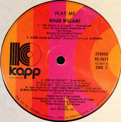 Roger Williams (2) - Play Me - Love Theme From "Lady Sings The Blues" (Vinyl) Image