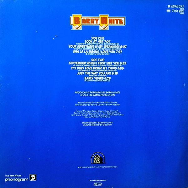 Barry White - Barry White The Man (Vinyl) Image