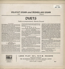 Vilayat Khan & Bismillah Khan, Shanta Prasad - Duets (Vinyl) Image