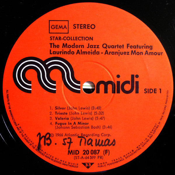 Modern Jazz Quartet, The Feat. Laurindo Almeida - Aranjuez Mon Amour (Vinyl) Image