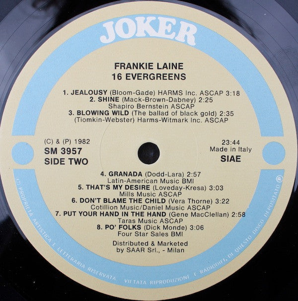 Frankie Laine - 16 Evergreens (Vinyl)