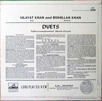 Vilayat Khan & Bismillah Khan, Shanta Prasad - Duets (Vinyl) Image